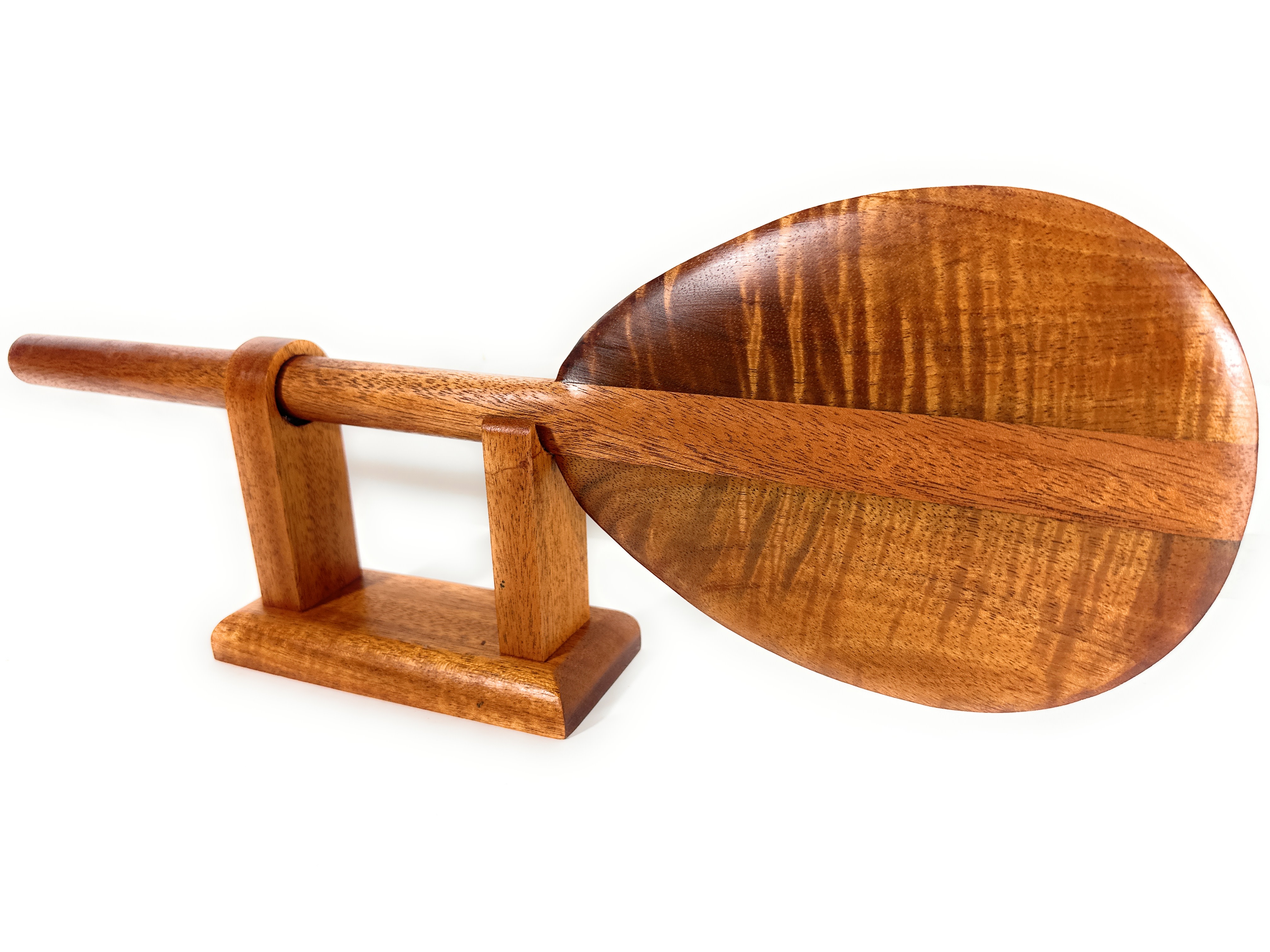 Premium Curly Koa Trophy paddle 18 inch with stand | #koa18st006 Premium Curly Koa Trophy paddle 18 inch with stand | #koa18st006